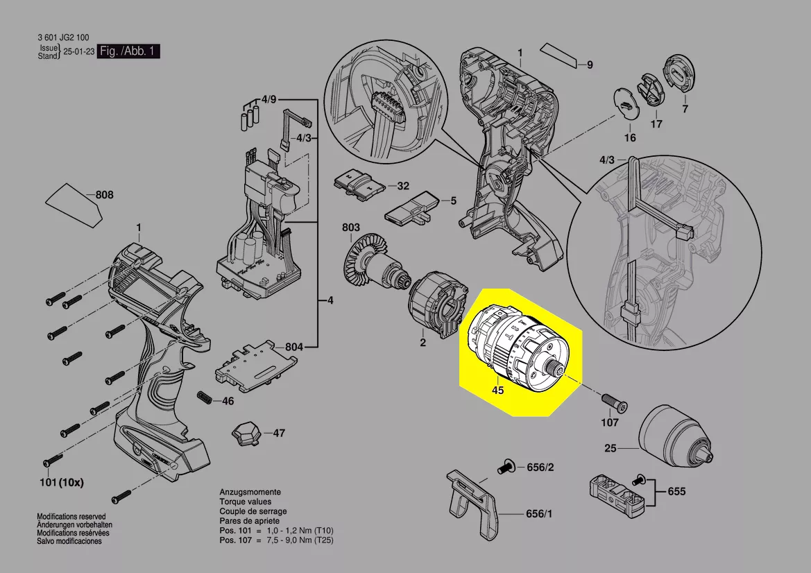 Boîte de transmission 2 vitesses réf. 1 600 A01 24V Bosch